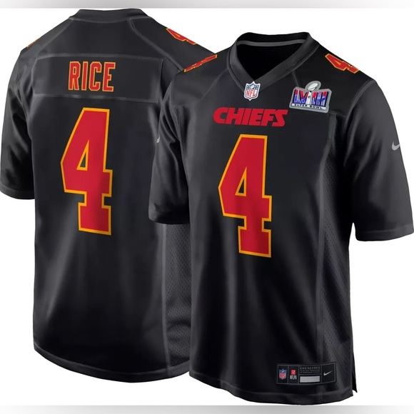 Nike Super Bowl LVIII Bound Patch Kansas City Chiefs Rashee Rice #4 Game Jersey